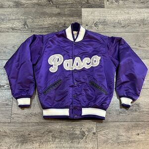 Vintage 90's Purple Pasco High School Prep Embroidered Bomber Jacket Men's Large